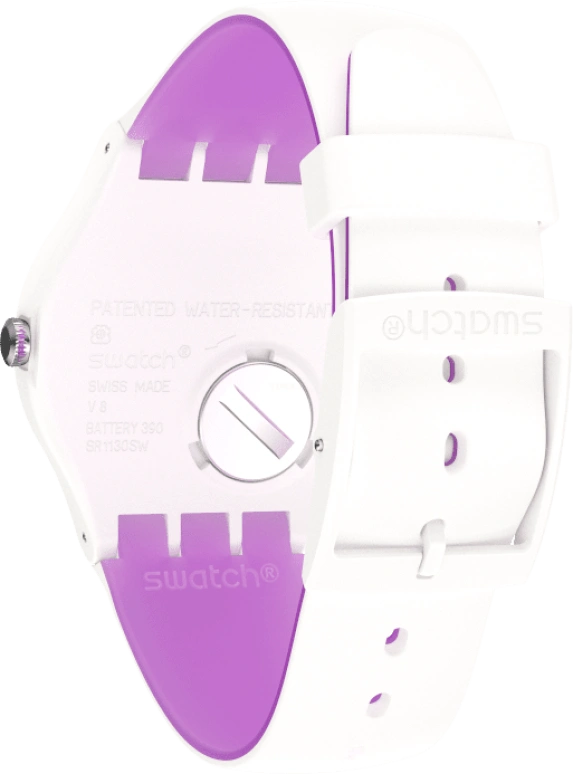 Swatch,Originals 41mm,41mm,Plastic,White,Sapphire,Crystal Glass,SUOW173