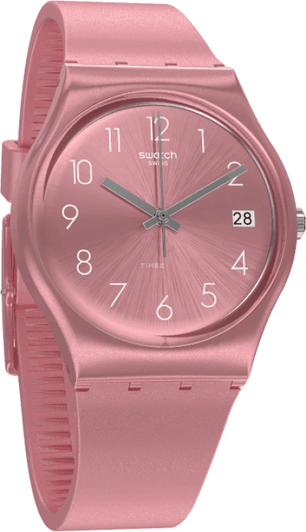 Swatch,Originals 34mm,34mm,Plastic,Pink,Sapphire,Crystal Glass,GP404