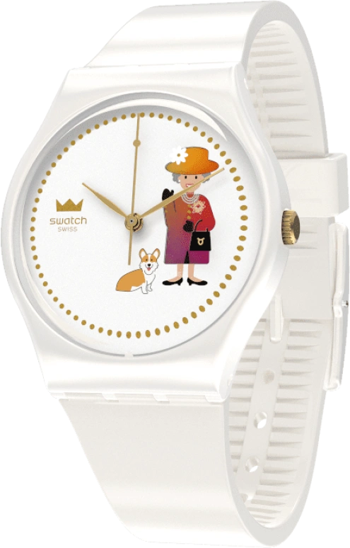 Swatch,Other 34mm,34mm,Plastic,White,Sapphire,Crystal Glass,GZ711
