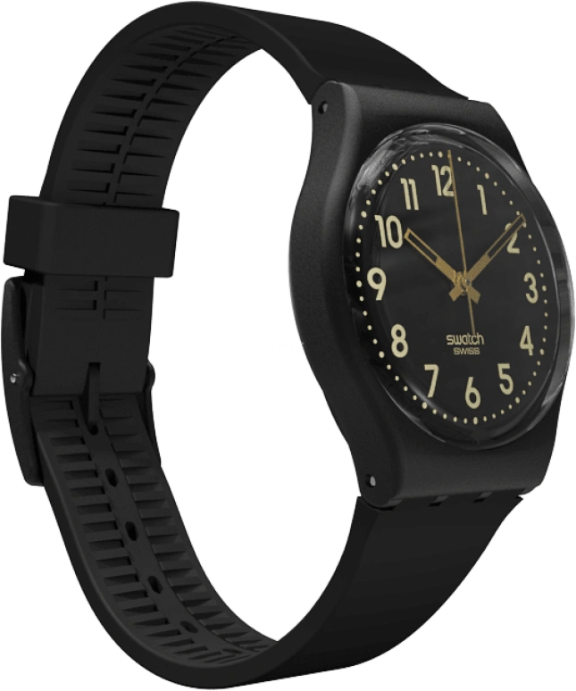 Swatch,Originals 34mm,34mm,Plastic,Black,Quartz,Round,GB274