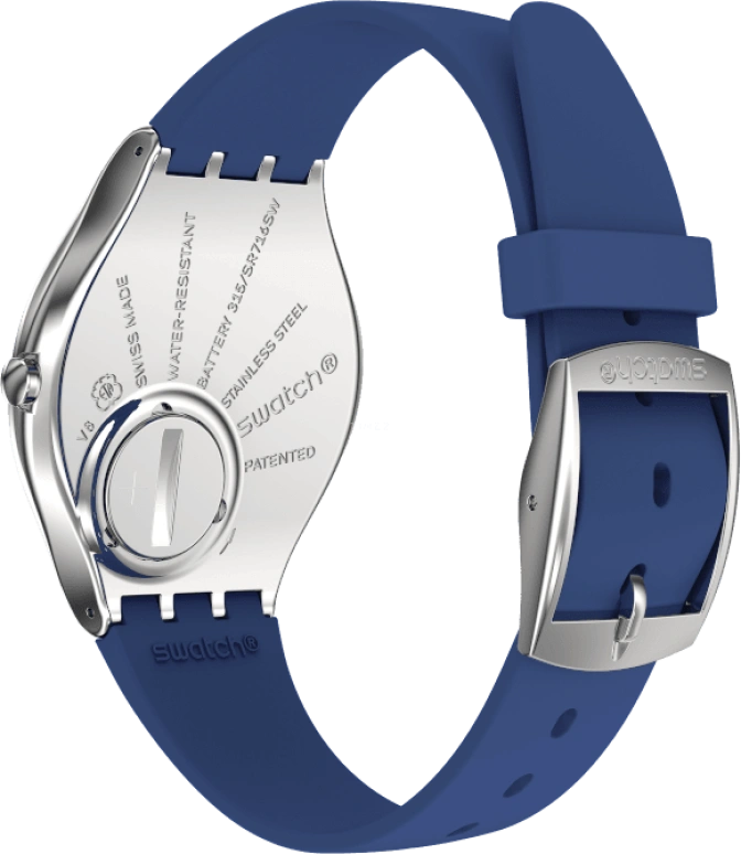 Swatch,SKIN 38mm,38mm,Blue,Sapphire,Crystal Glass,SYXS132