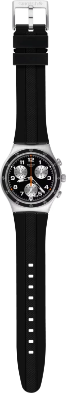 Swatch,IRONY 40mm,40mm,Stainless Steel,Black,Quartz,Chronograph,Day,YCS598
