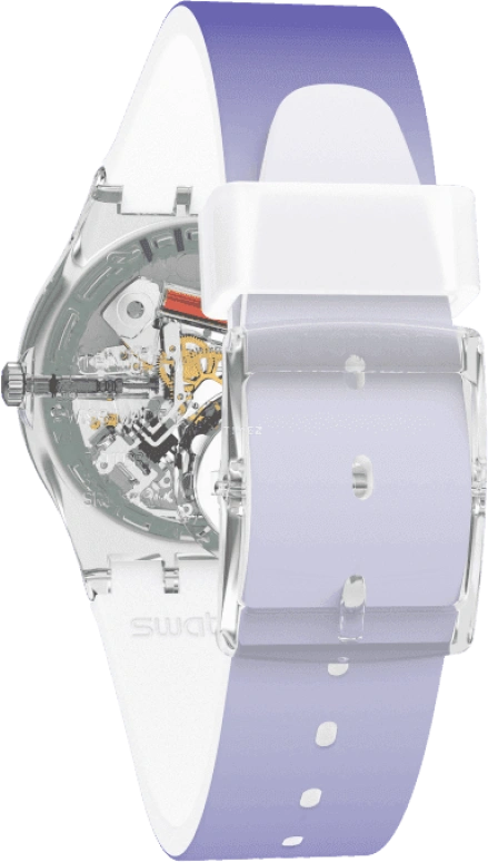 Swatch,Originals 34mm,34mm,Plastic,Purple,Green,Sapphire,Crystal Glass,GE718