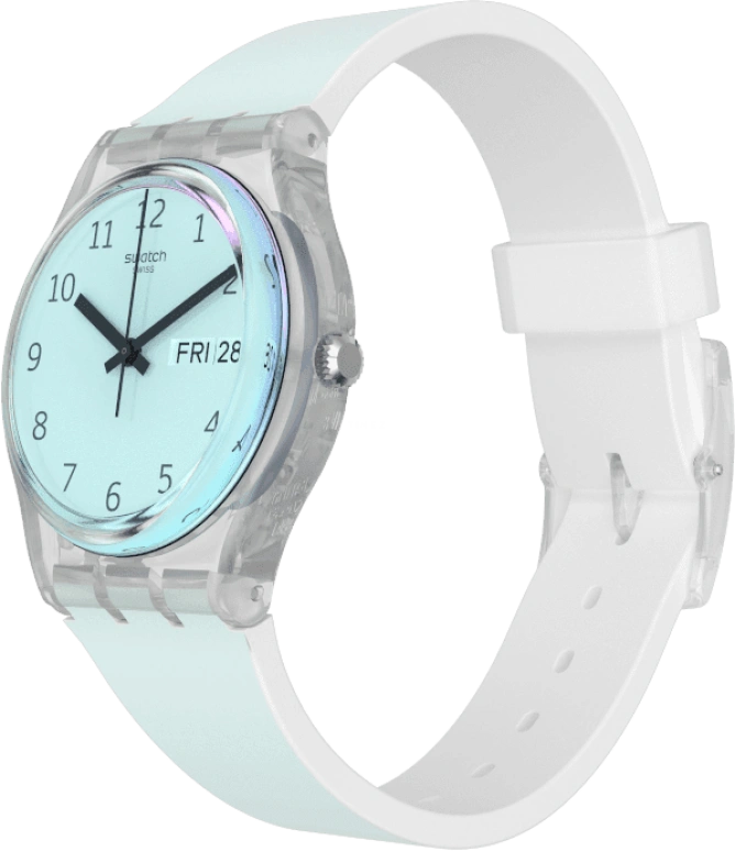 Swatch,Originals 34mm,34mm,Plastic,Blue,Pink,Sapphire,Crystal Glass,GE713