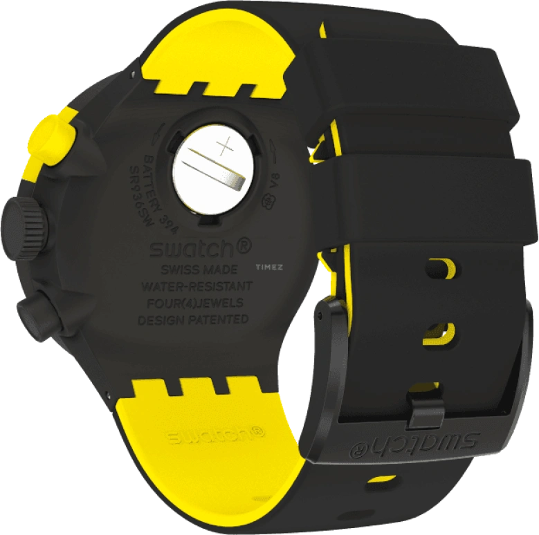 Swatch,THE BOLD 47mm,47mm,Plastic,Black,Sapphire,Crystal Glass,Closed,SB02B403