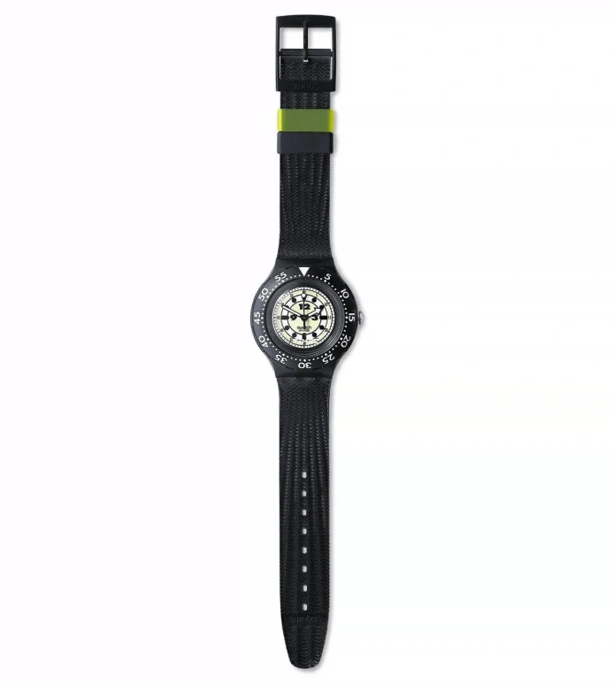 Swatch,Other 38mm,38mm,Plastic,Green,Quartz,Sapphire,Crystal Glass,Round,SDB105