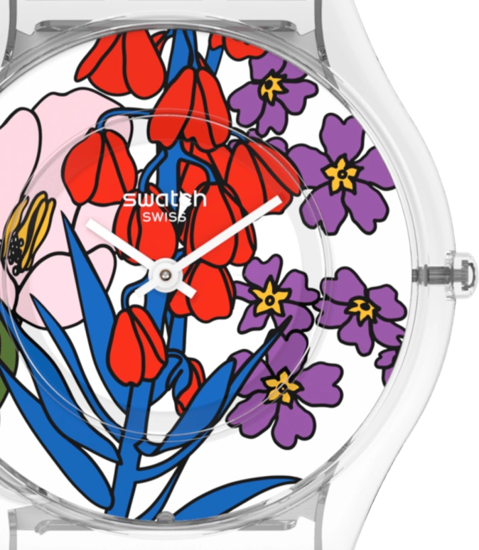 Swatch,SKIN 34mm,34mm,Plastic,Multi-Color,Transparent,SS08K110
