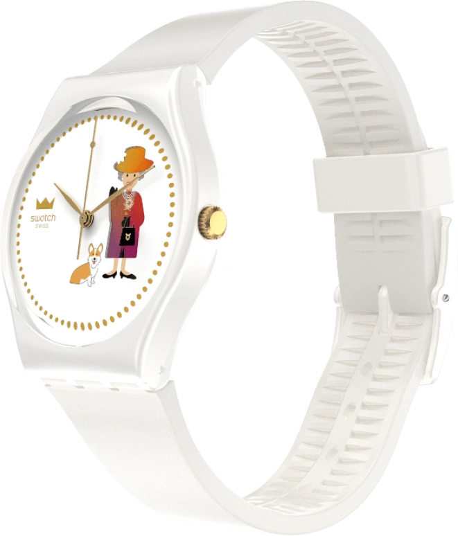 Swatch,Other 34mm,34mm,Plastic,White,Sapphire,Crystal Glass,GZ711