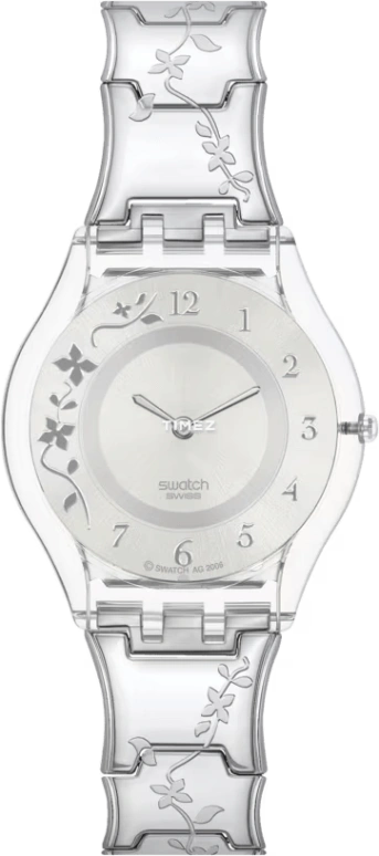 Swatch,CLASSIC 34mm,34mm,Plastic,Silver,Quartz,Round,SFK300G
