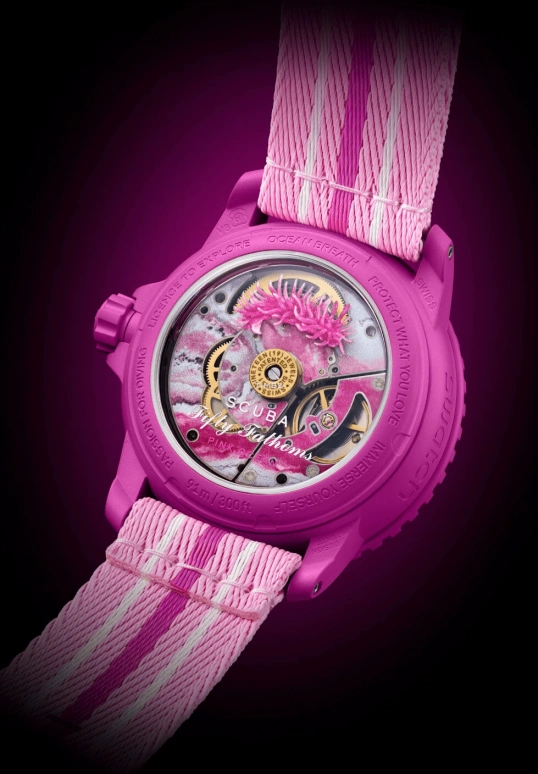Swatch,BIOCERAMIC 42.30mm,42.30mm,Ceramic,Pink,Automatic,Day,90hours,SO35P400