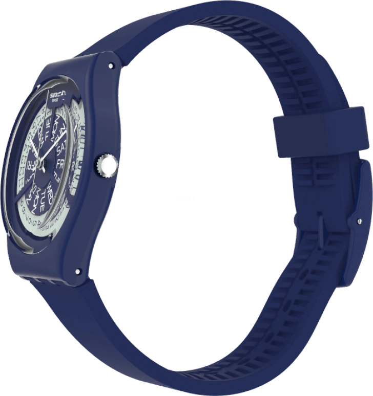 Swatch,Originals 34mm,34mm,Plastic,Blue,Sapphire,Crystal Glass,Closed,GN727