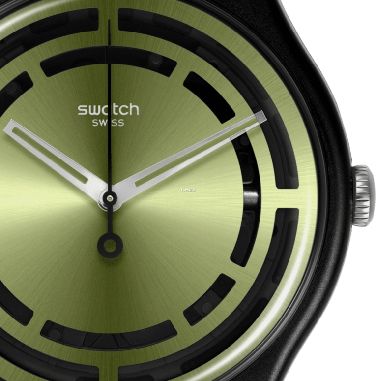 Swatch,Originals 41mm,41mm,Bioceramic,Green,Quartz,Round,Black,SO32B117