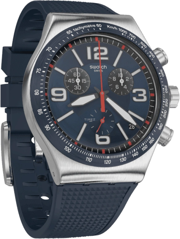Swatch,IRONY 43mm,43mm,Stainless Steel,Blue,YVS454