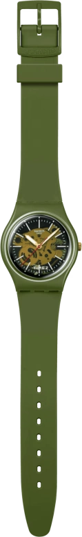 Swatch,Originals 34mm,34mm,Bio-sourced,Dark Green,Quartz,Sapphire,Crystal Glass,Tonneau,SO28G110