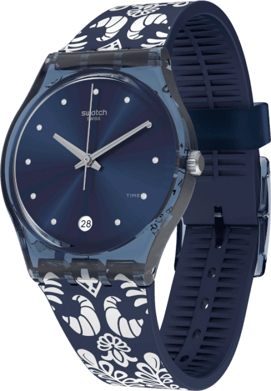 Swatch,Originals 34mm,34mm,Plastic,Blue,GN413