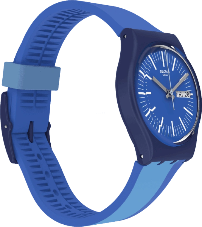 Swatch,Originals 34mm,34mm,Plastic,Blue,Quartz,Round,Silver,GZ708
