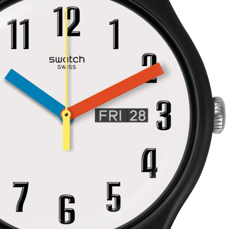 Swatch,Originals 41mm,41mm,Plastic,White,Quartz,Date,Day,SUOB728