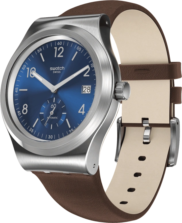 Swatch,IRONY 42mm,42mm,Stainless Steel,Blue,Open,SY23S410