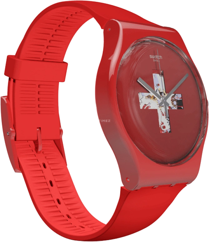 Swatch,Originals 41mm,41mm,Plastic,Red,SUOR106
