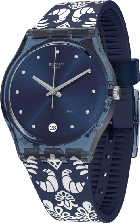 Swatch,Originals 34mm,34mm,Plastic,Blue,GN413