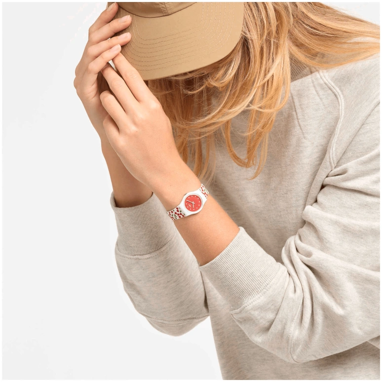 Swatch,Originals 25mm,25mm,Plastic,Red,Sapphire,Crystal Glass,LW167