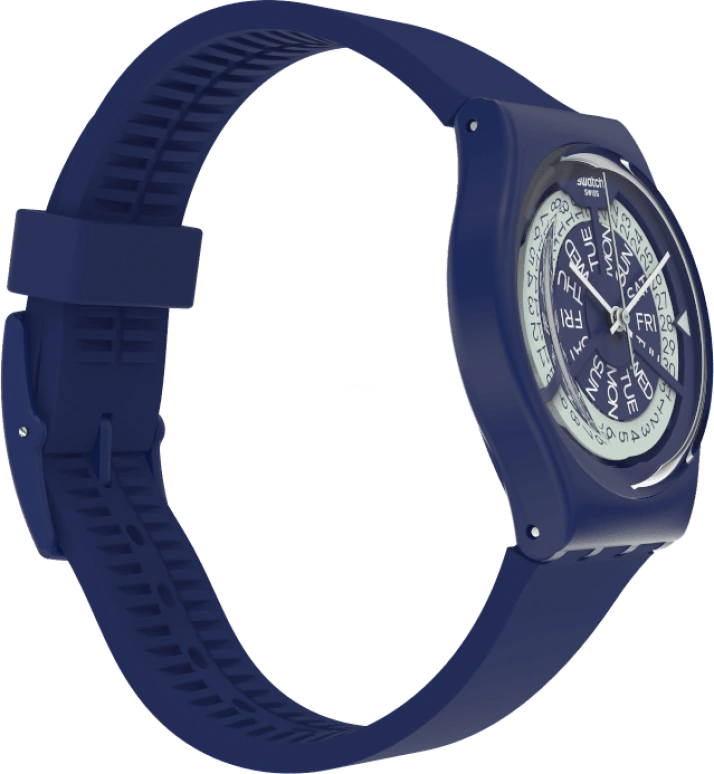 Swatch,Originals 34mm,34mm,Plastic,Blue,Sapphire,Crystal Glass,Closed,GN727
