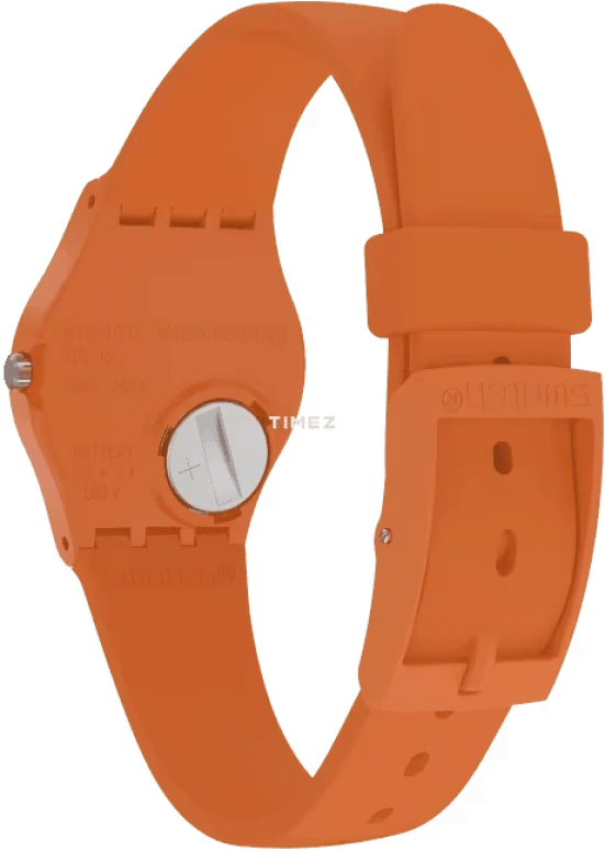 Swatch,Other 25mm,25mm,Plastic,White,Quartz,Tonneau,Orange,LO114