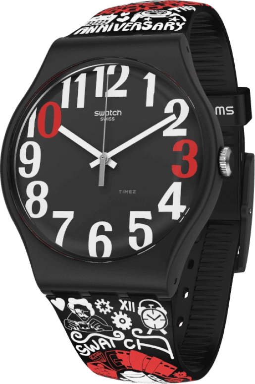 Swatch,Originals 41mm,41mm,Plastic,Black,SUOZ322
