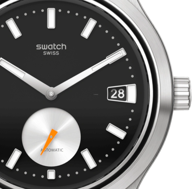 Swatch,IRONY 42mm,42mm,Stainless Steel,Black,Sapphire,Crystal Glass,Open,SY23S406G