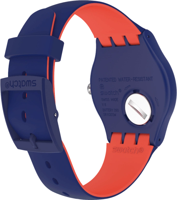 Swatch,Originals 41mm,41mm,Plastic,Blue,Sapphire,Crystal Glass,SUON146