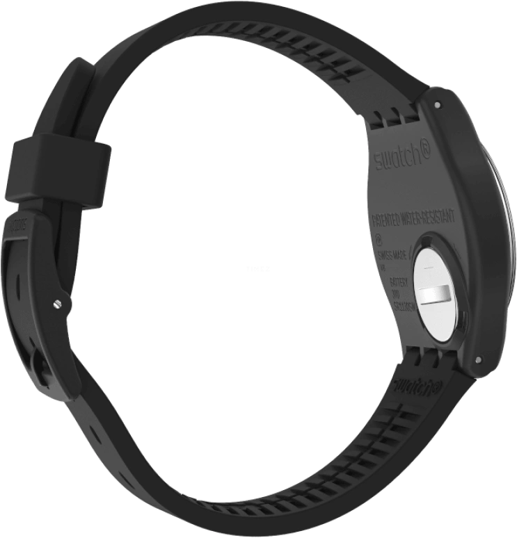 Swatch,Originals 39.20mm,39.20mm,Plastic,Black,Sapphire,Crystal Glass,Closed,GB757