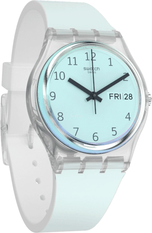 Swatch,Originals 34mm,34mm,Plastic,Blue,Pink,Sapphire,Crystal Glass,GE713