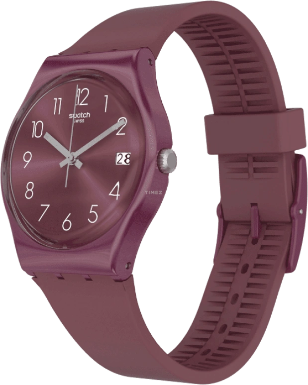 Swatch,Originals 34mm,34mm,Plastic,Purple Red,Closed,GR405