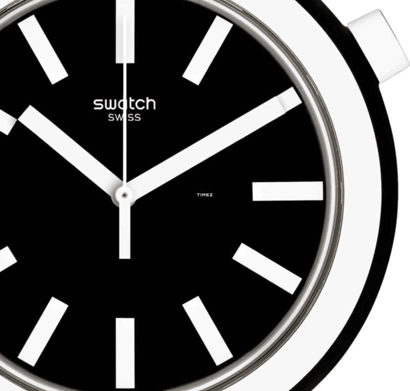 Swatch,MEN'S 45mm,45mm,Plastic,Black,Quartz,Round,PNB100