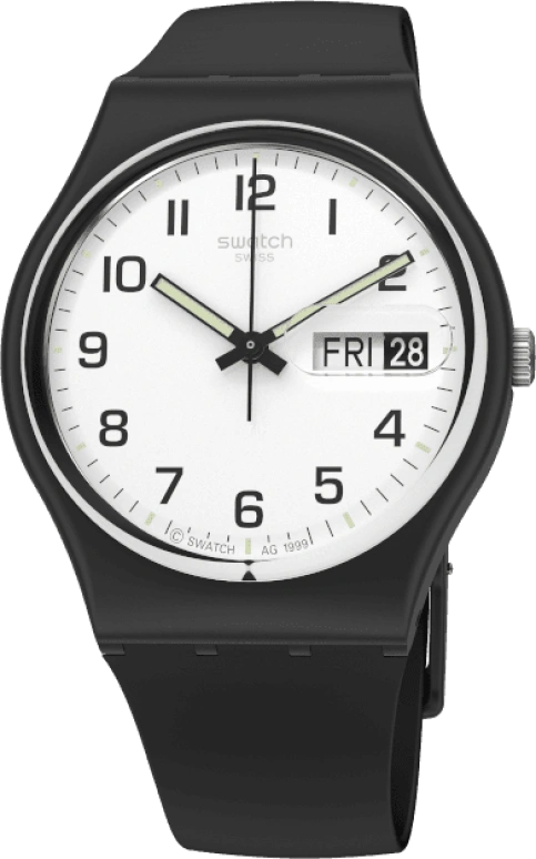 Swatch,Originals 34mm,34mm,Plastic,White,Quartz,Date,Day,GB743