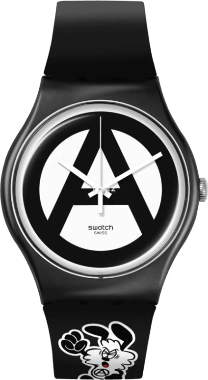 Swatch,Originals 41mm,41mm,Bio-sourced,Black,White,Quartz,Round,Black,SO29Z138