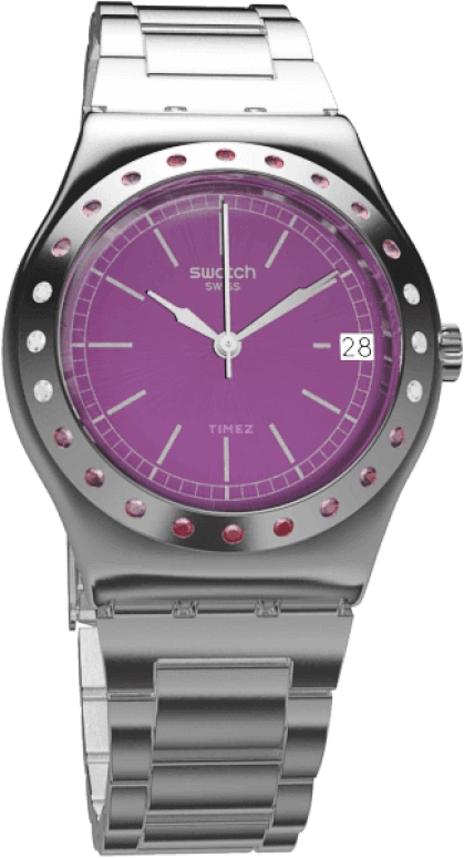 Swatch,IRONY 33mm,33mm,Stainless Steel,Pink Red,Red,Quartz,Day,Round,YLS455G