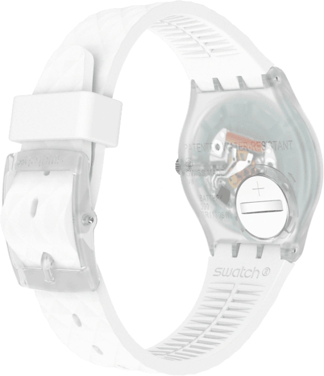 Swatch,Originals 34mm,34mm,Plastic,White,Quartz,Baton,GE286