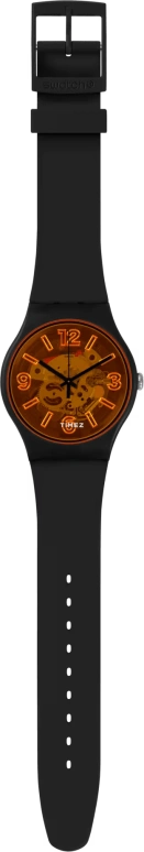 Swatch,Originals 41mm,41mm,Plastic,Orange,Quartz,Tonneau,Black,SUOB164