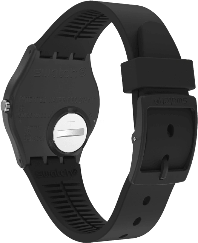 Swatch,Originals 39.20mm,39.20mm,Plastic,Black,Sapphire,Crystal Glass,Closed,GB757