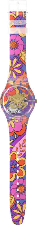 Swatch,Special Edition 41mm,41mm,Plastic,Purple,Multi-Color,Transparent,Quartz,Round,Purple,Transparent,SUOK146,SUOK146-015