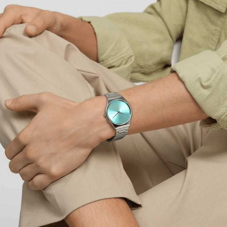 Swatch,Swatch Essentials 38mm,38mm,Stainless Steel,Grey,Quartz,Sapphire,Crystal Glass,Tonneau,SYXS155G