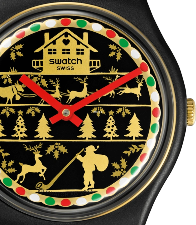 Swatch,Other 34mm,34mm,Bio-sourced,Black,Gold,Quartz,Round,Black,SO28B115