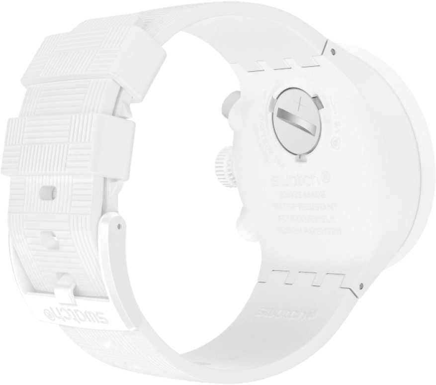 Swatch,THE BOLD 47mm,47mm,Plastic,White,Sapphire,Crystal Glass,SB02W400