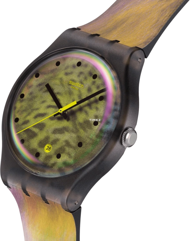 Swatch,Originals 41mm,41mm,Bio-sourced,Brown,Quartz,Day,Bio-sourced,Glass,SO29Z402