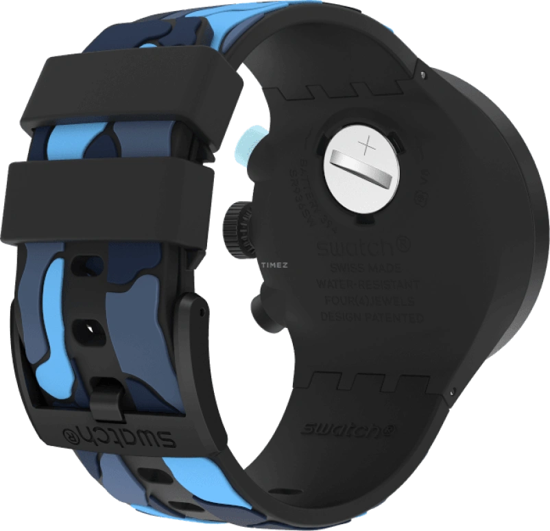 Swatch,THE BOLD 47mm,47mm,Plastic,Black,Sapphire,Crystal Glass,Closed,SB02B408