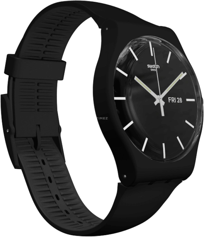 Swatch,Originals 41mm,41mm,Plastic,Black,Quartz,Date,Day,SUOB720