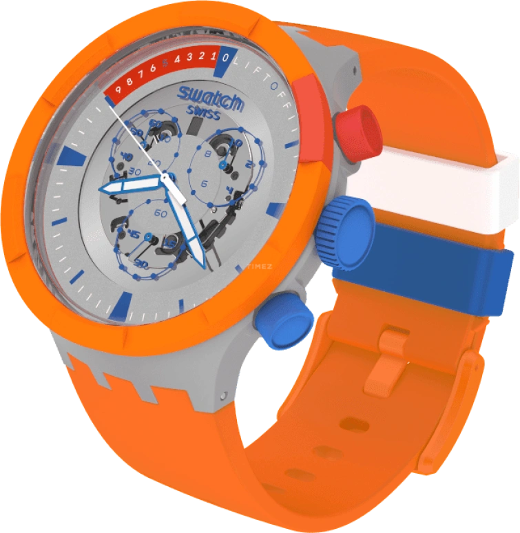 Swatch,THE BOLD 47mm,47mm,Bioceramic,Ceramic,Sapphire,Crystal Glass,SB04Z401