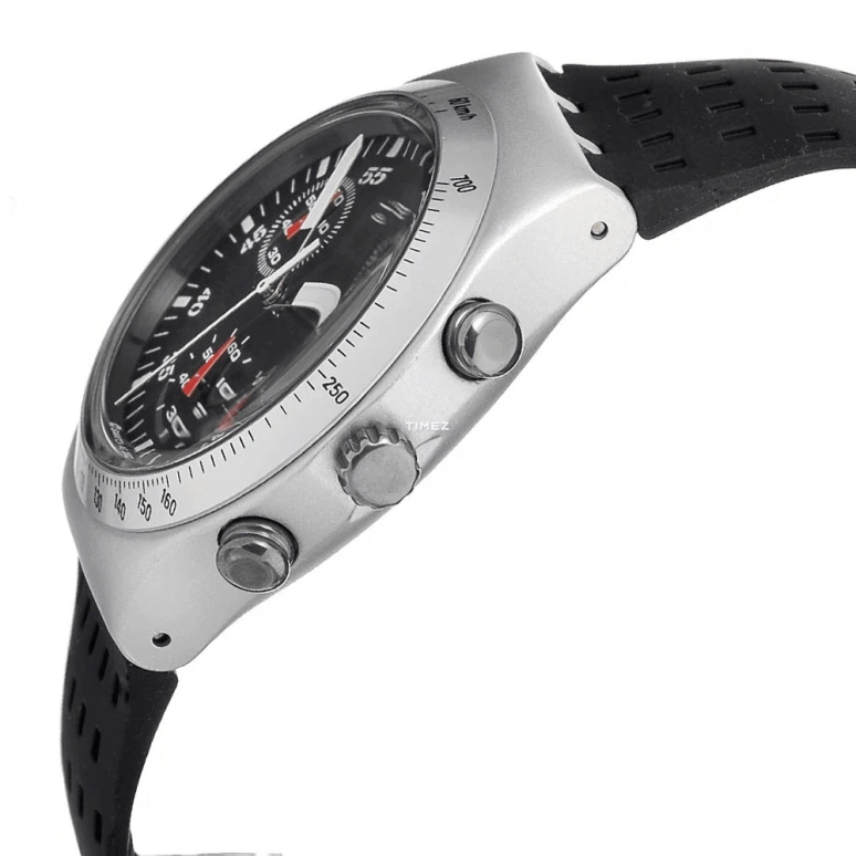 Swatch,Other 39mm,39mm,Aluminium,Black,Quartz,Chronograph,Day,YCS4024