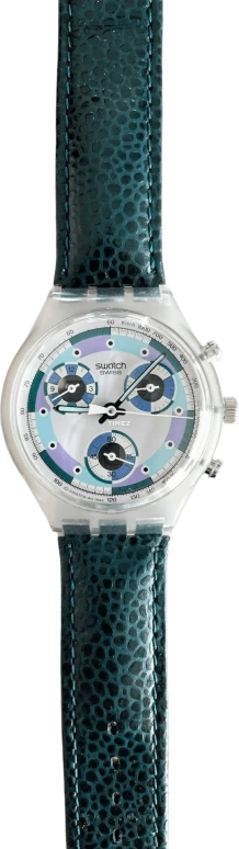 Swatch,Other 37.40x43mm,37.40x43mm,Plastic,White,Quartz,Chronograph,Sapphire,Crystal Glass,SCV100